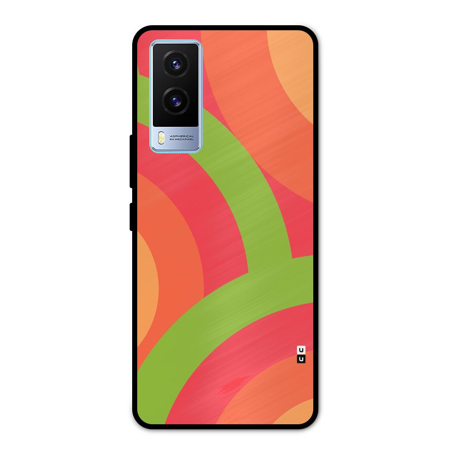 Rounded Shapes Metal Back Case for Vivo V21e 5G