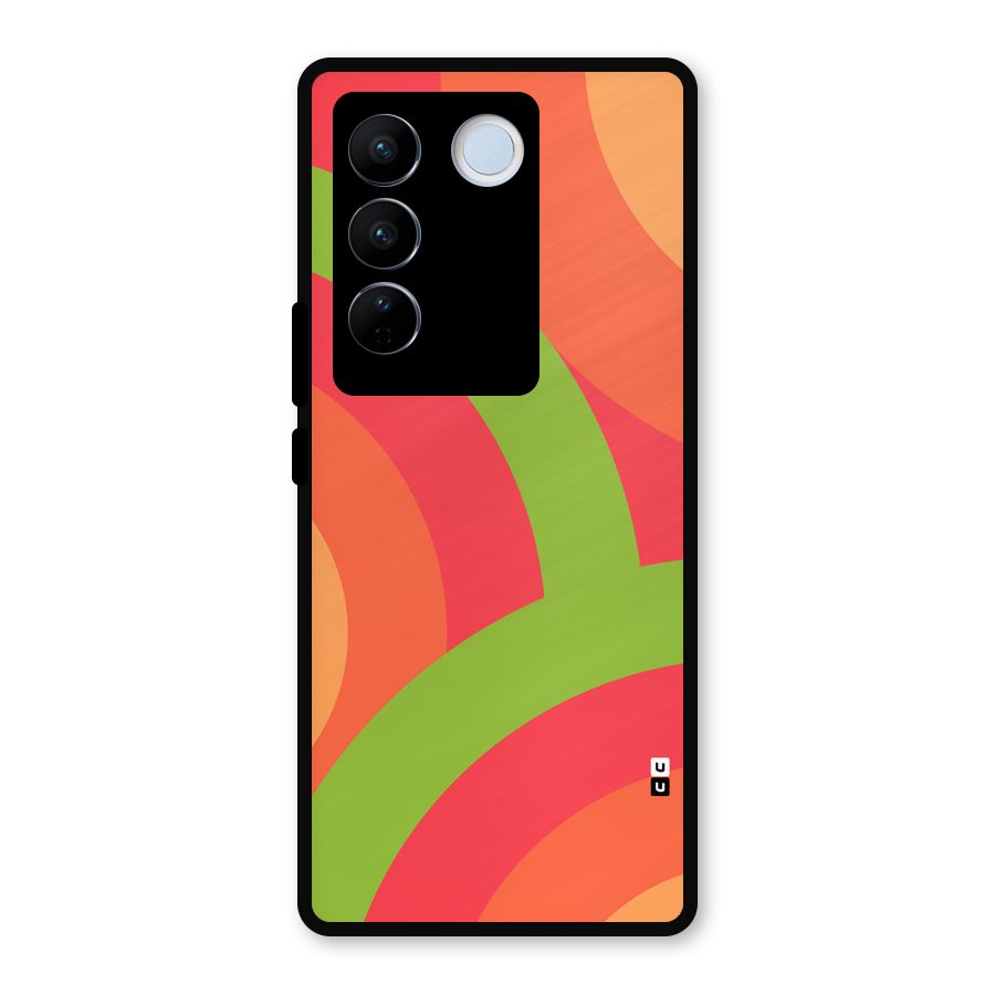 Rounded Shapes Metal Back Case for Vivo V27