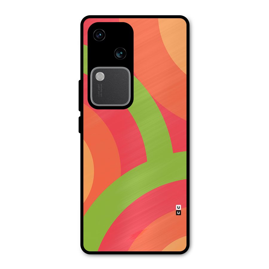 Rounded Shapes Metal Back Case for Vivo V30