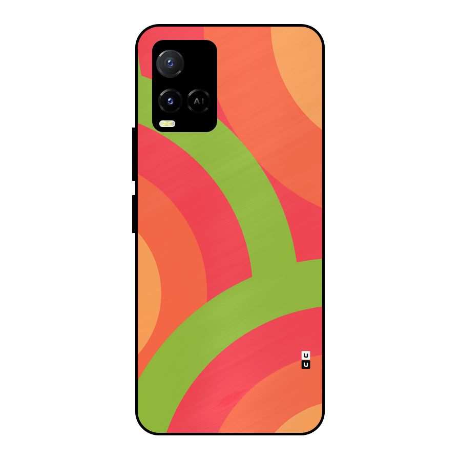 Rounded Shapes Metal Back Case for Vivo Y21