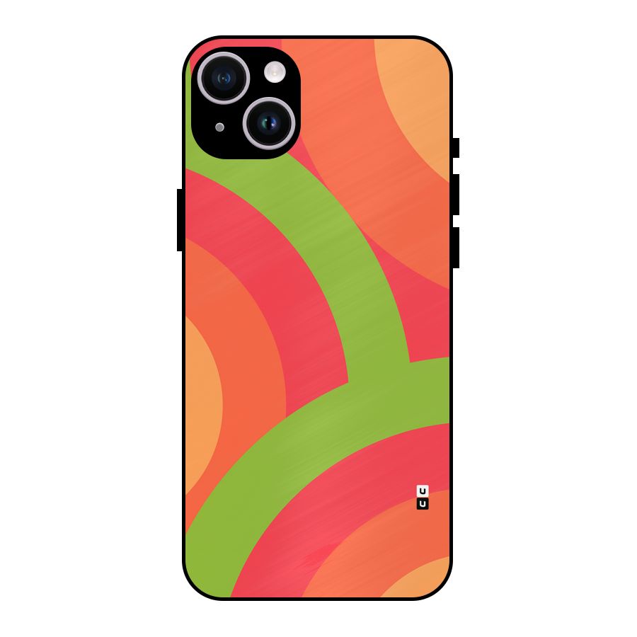 Rounded Shapes Metal Back Case for iPhone 14 Plus