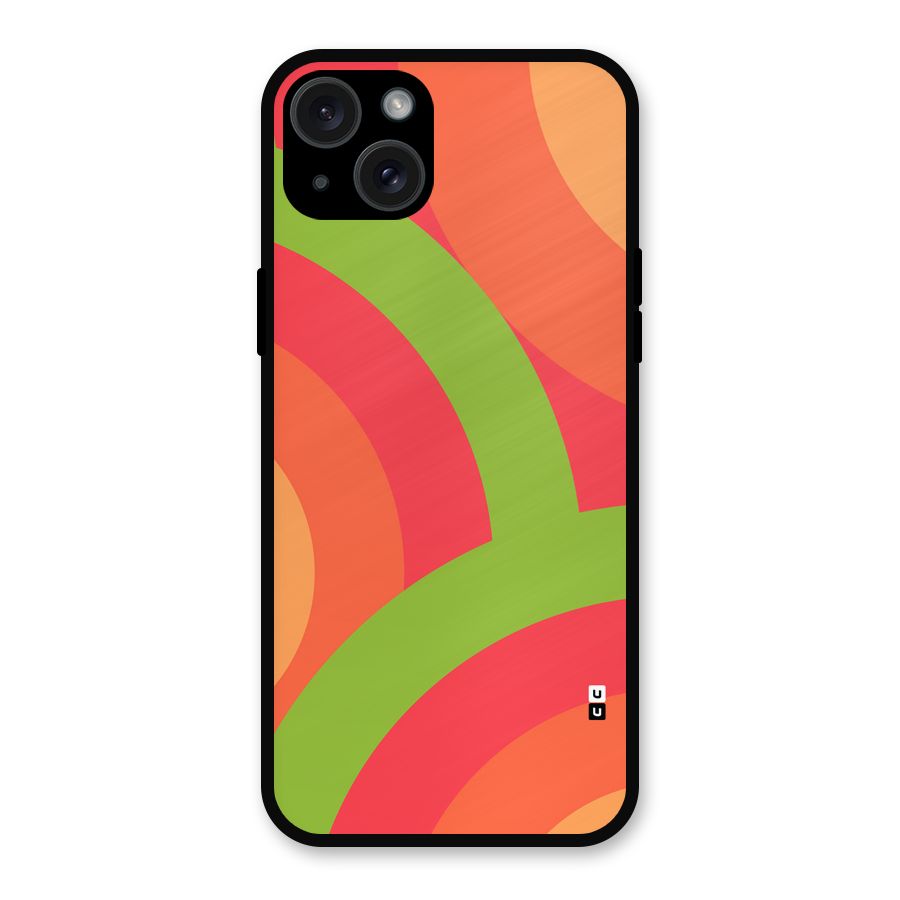 Rounded Shapes Metal Back Case for iPhone 15 Plus