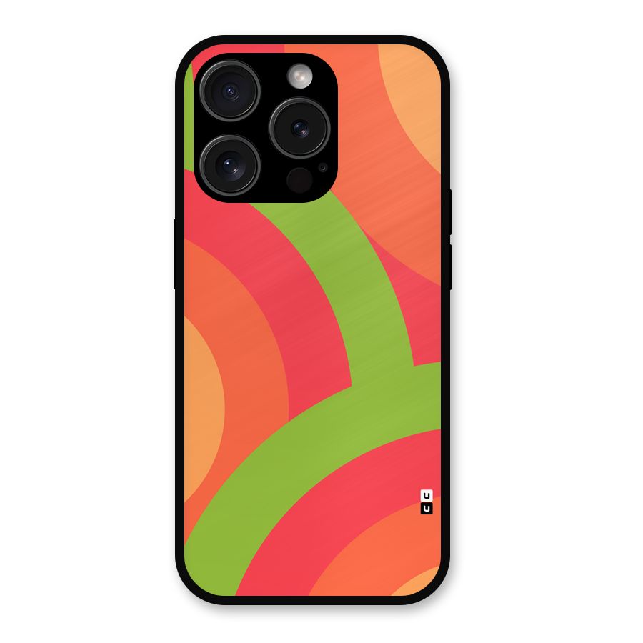 Rounded Shapes Metal Back Case for iPhone 15 Pro