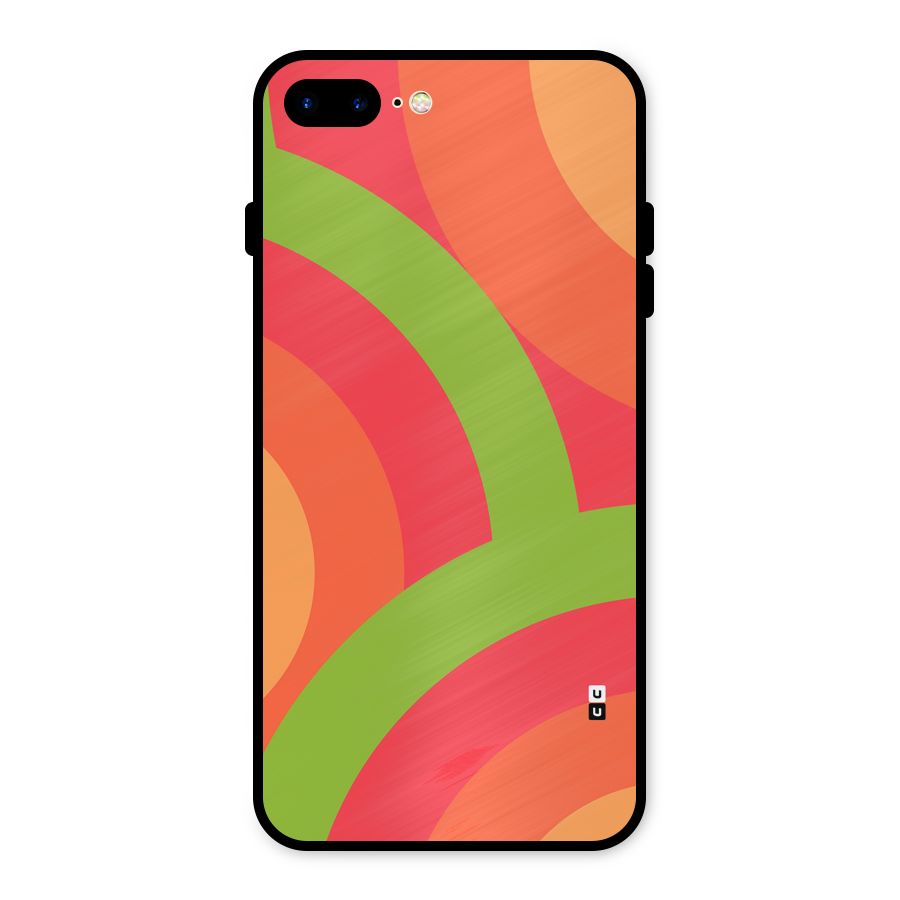 Rounded Shapes Metal Back Case for iPhone 8 Plus
