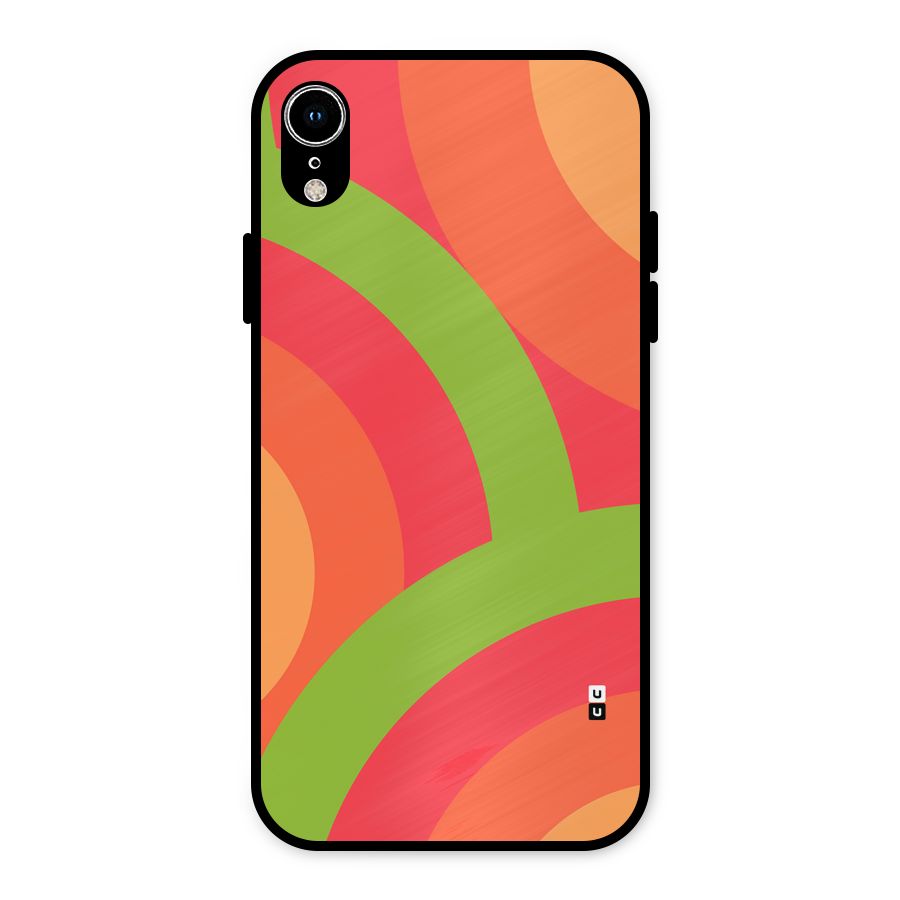 Rounded Shapes Metal Back Case for iPhone XR