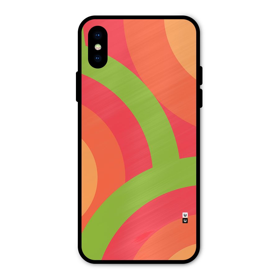 Rounded Shapes Metal Back Case for iPhone XS