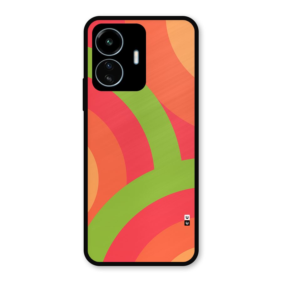 Rounded Shapes Metal Back Case for vivo iQOO Z6 Lite 5G