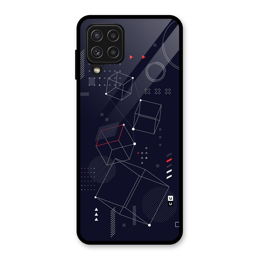 Royal Abstract Shapes Glass Back Case for Galaxy A22 4G