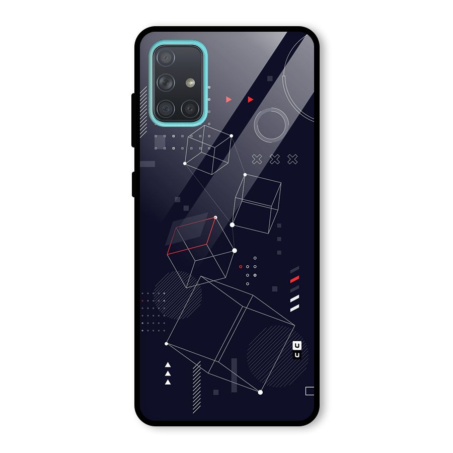 Royal Abstract Shapes Glass Back Case for Galaxy A71