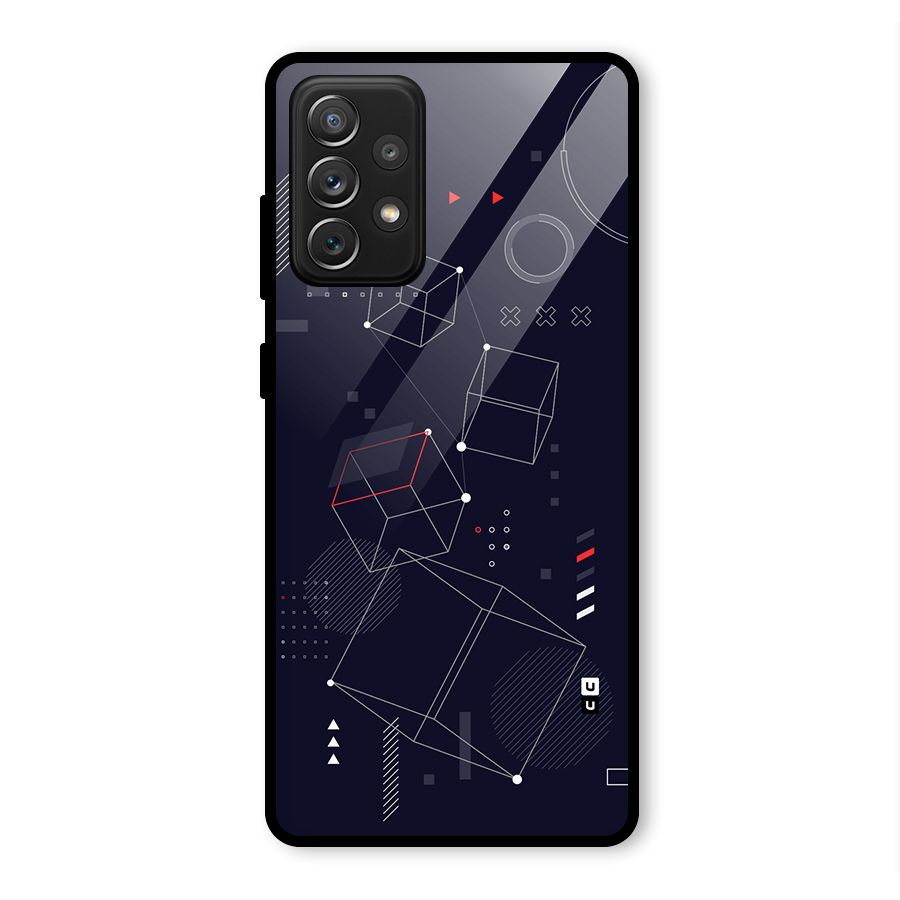 Royal Abstract Shapes Glass Back Case for Galaxy A72