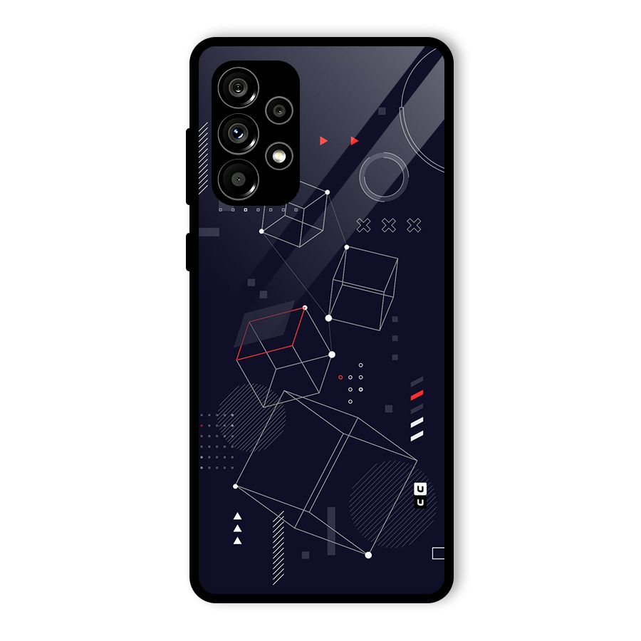 Royal Abstract Shapes Glass Back Case for Galaxy A73 5G