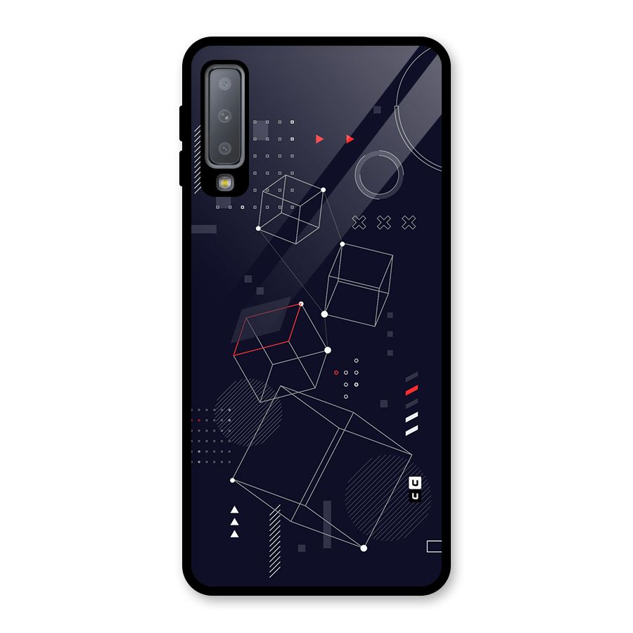 Royal Abstract Shapes Glass Back Case for Galaxy A7 (2018)