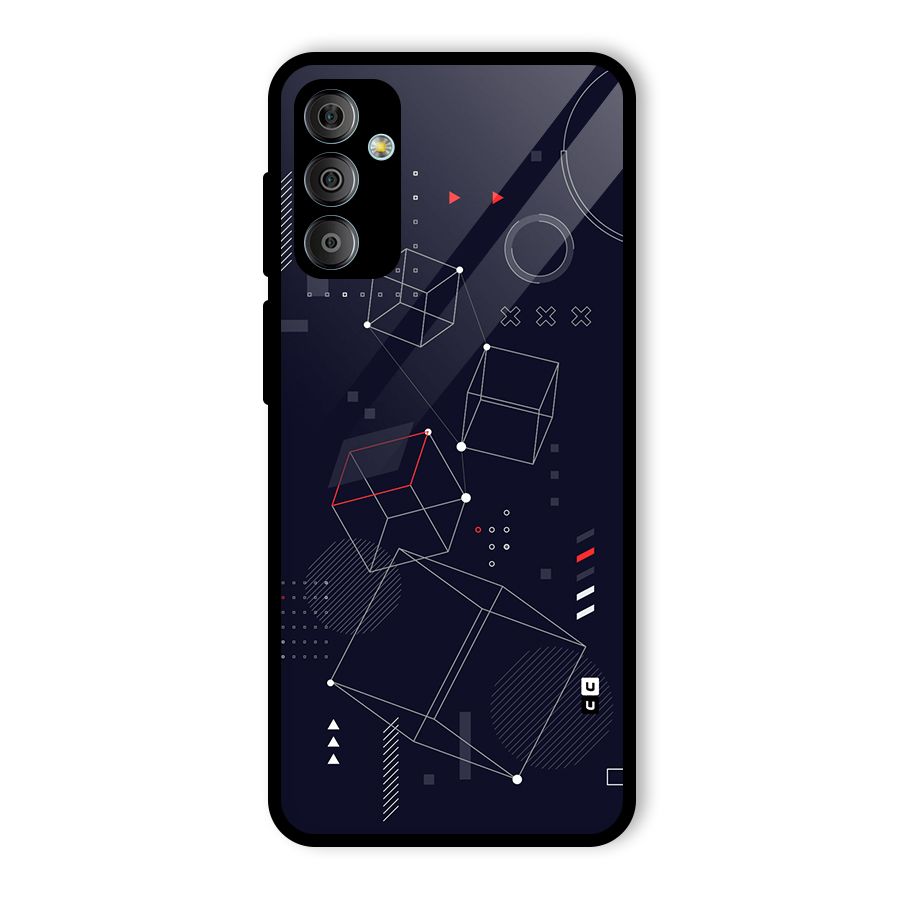 Royal Abstract Shapes Glass Back Case for Galaxy F23