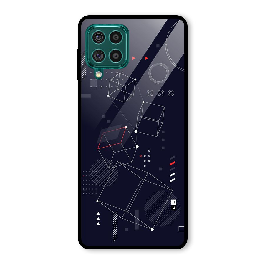 Royal Abstract Shapes Glass Back Case for Galaxy F62