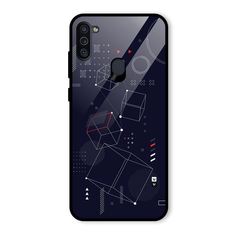 Royal Abstract Shapes Glass Back Case for Galaxy M11
