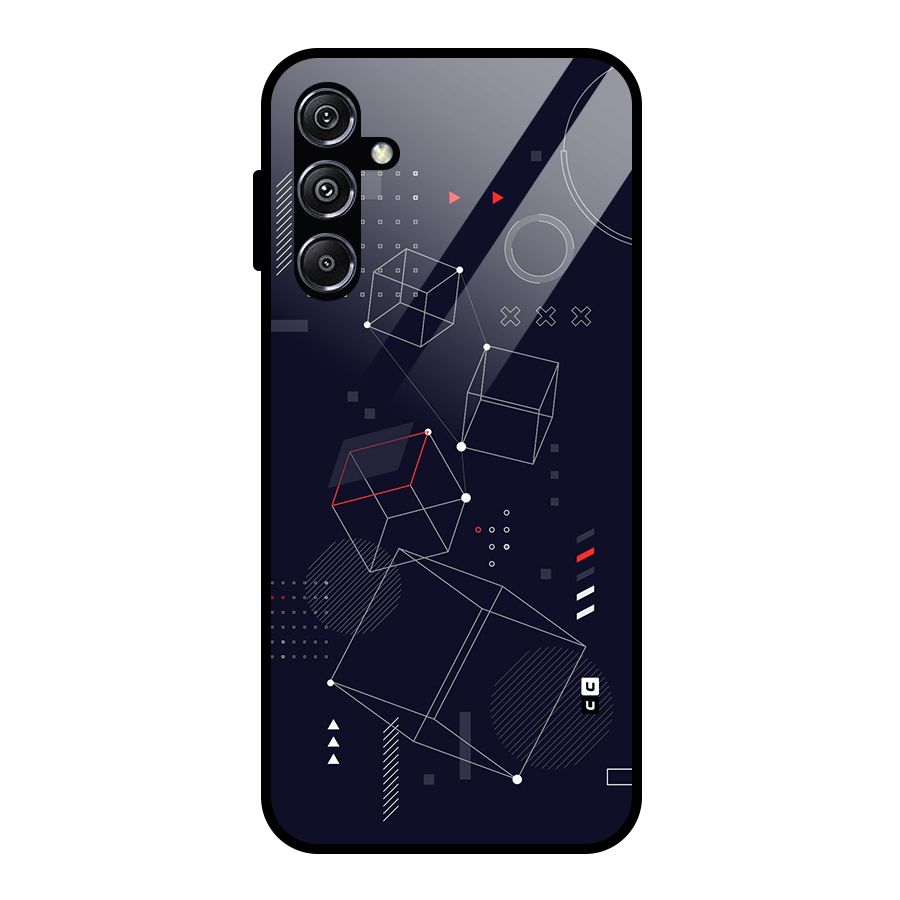 Royal Abstract Shapes Glass Back Case for Galaxy M34 5G