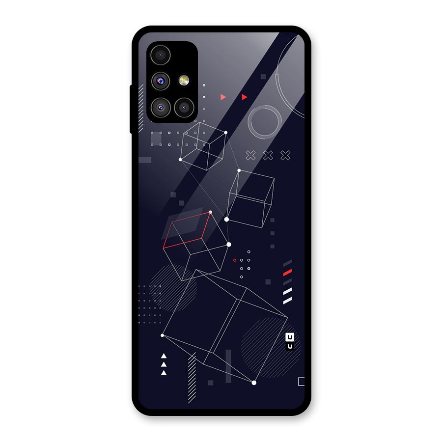 Royal Abstract Shapes Glass Back Case for Galaxy M51