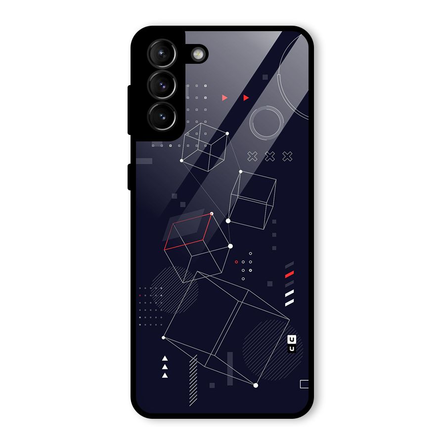 Royal Abstract Shapes Glass Back Case for Galaxy S21 Plus