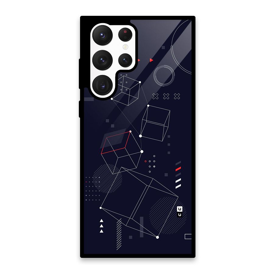 Royal Abstract Shapes Glass Back Case for Galaxy S22 Ultra 5G