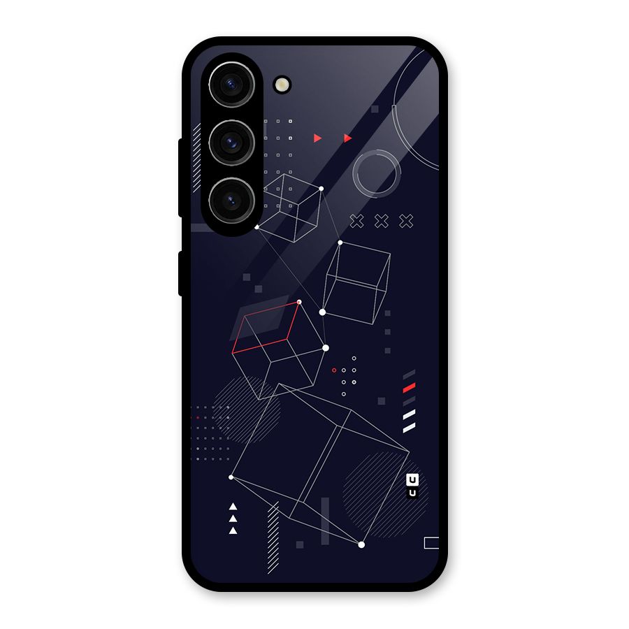 Royal Abstract Shapes Glass Back Case for Galaxy S23