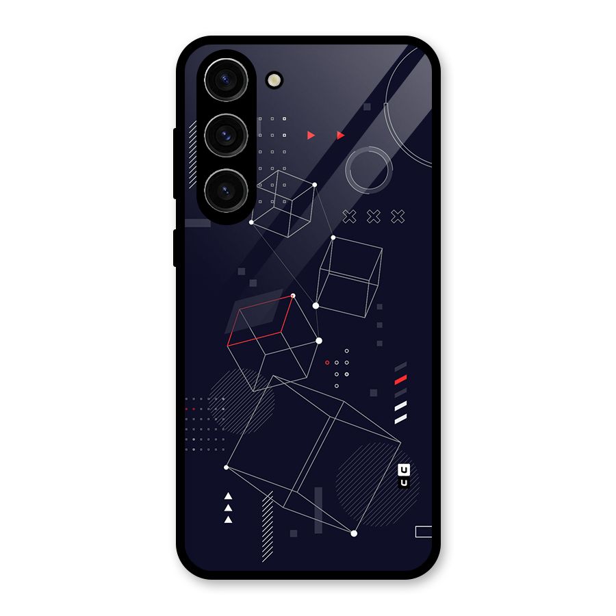 Royal Abstract Shapes Glass Back Case for Galaxy S23 Plus