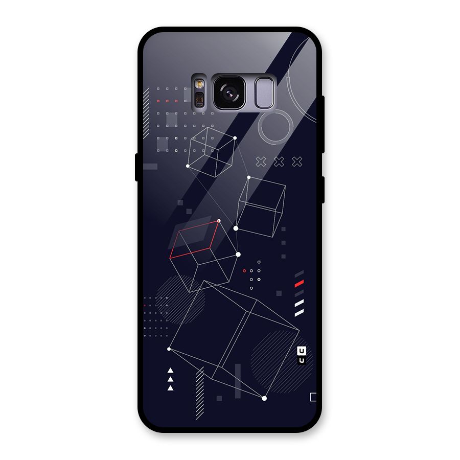 Royal Abstract Shapes Glass Back Case for Galaxy S8