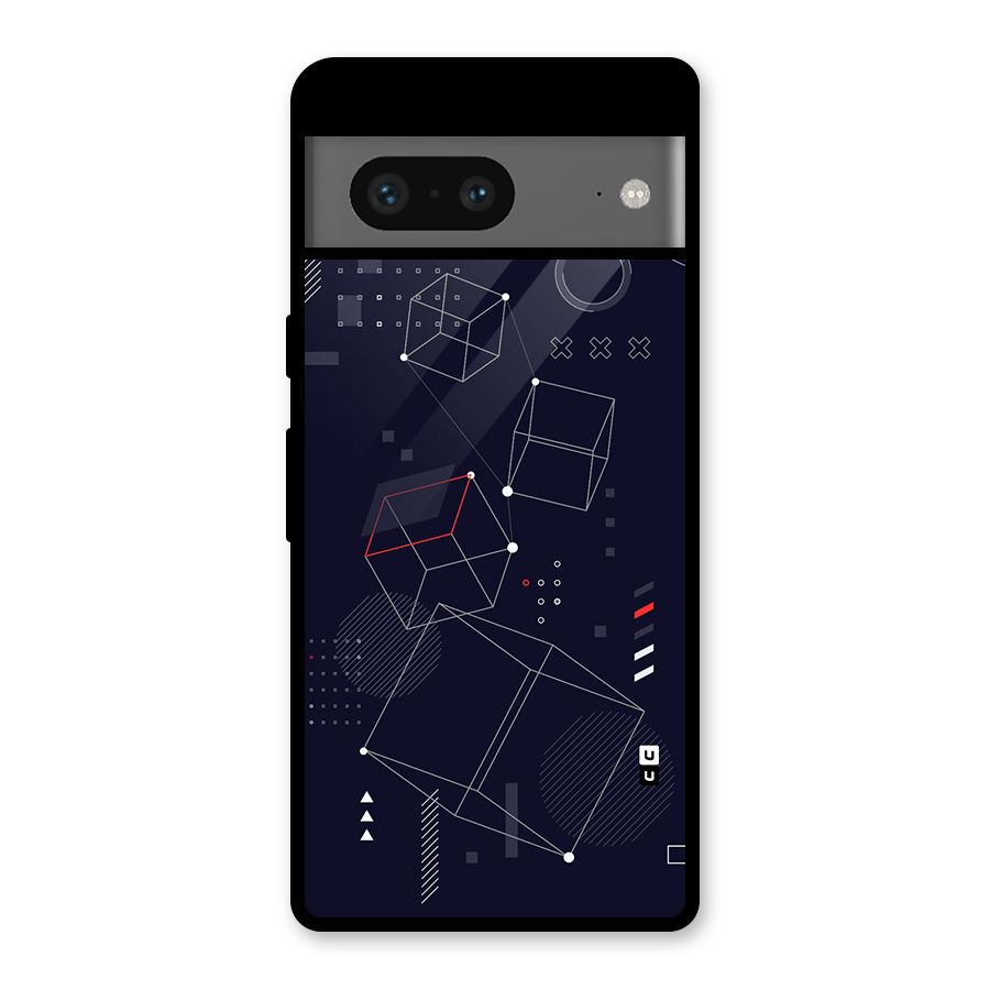 Royal Abstract Shapes Glass Back Case for Google Pixel 7