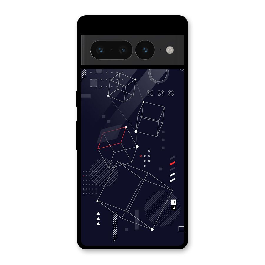 Royal Abstract Shapes Glass Back Case for Google Pixel 7 Pro