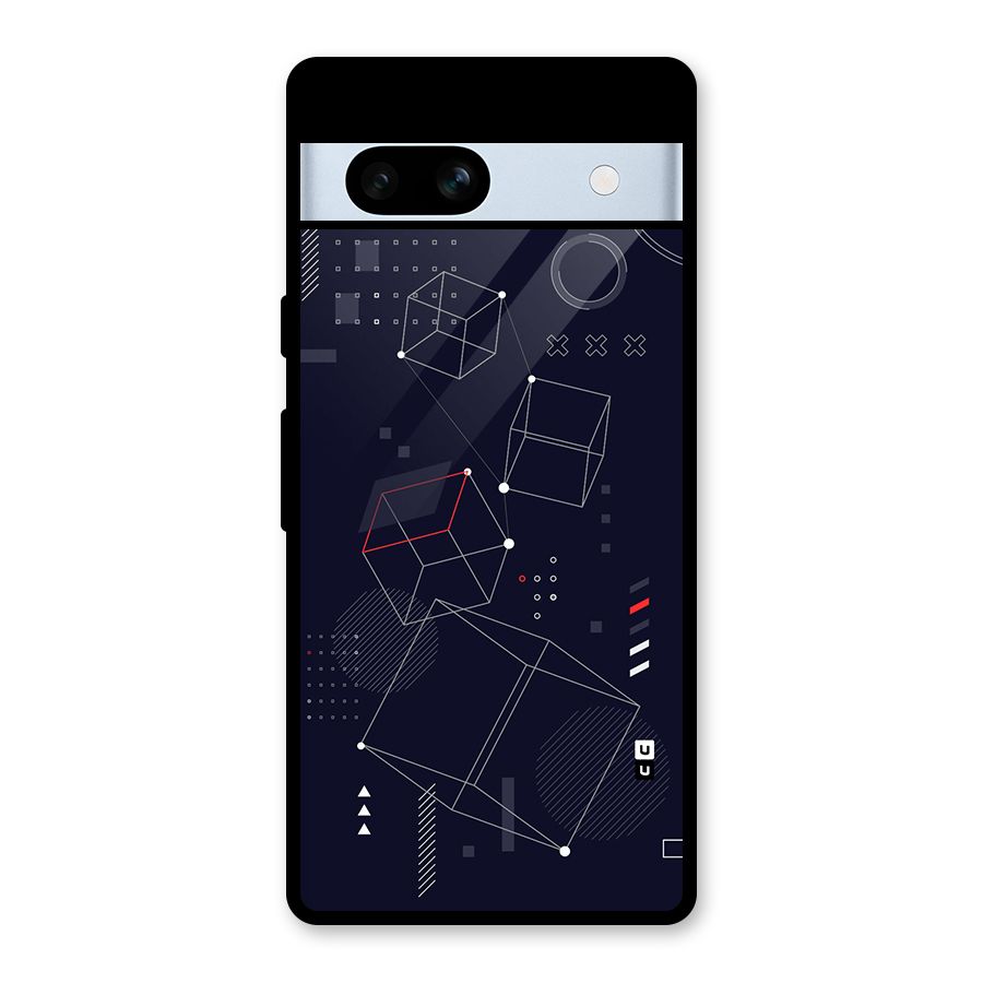 Royal Abstract Shapes Glass Back Case for Google Pixel 7a