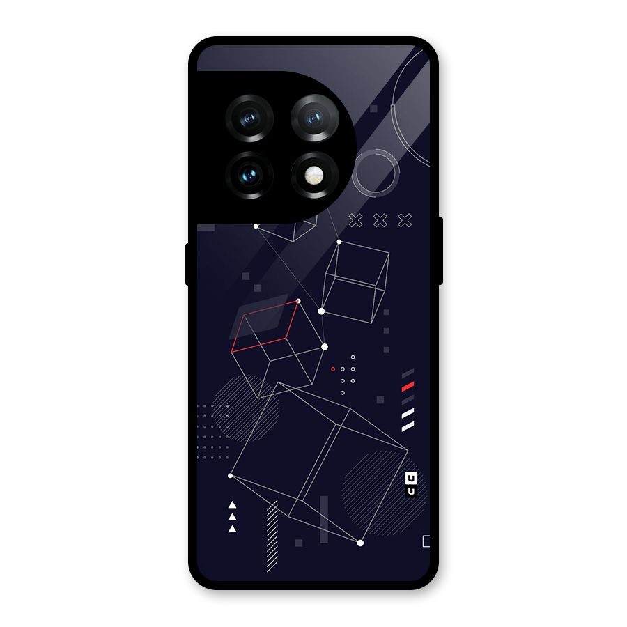 Royal Abstract Shapes Glass Back Case for OnePlus 11