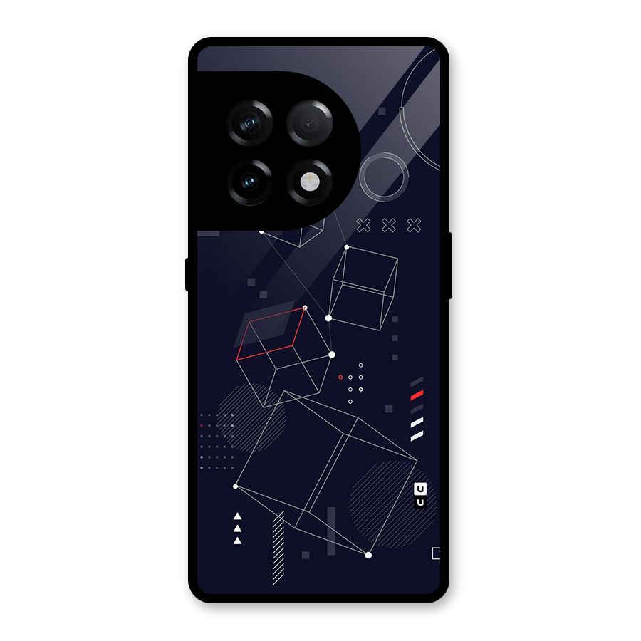 Royal Abstract Shapes Glass Back Case for OnePlus 11R