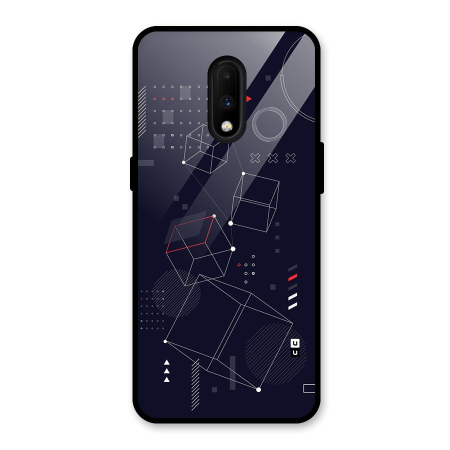 Royal Abstract Shapes Glass Back Case for OnePlus 7