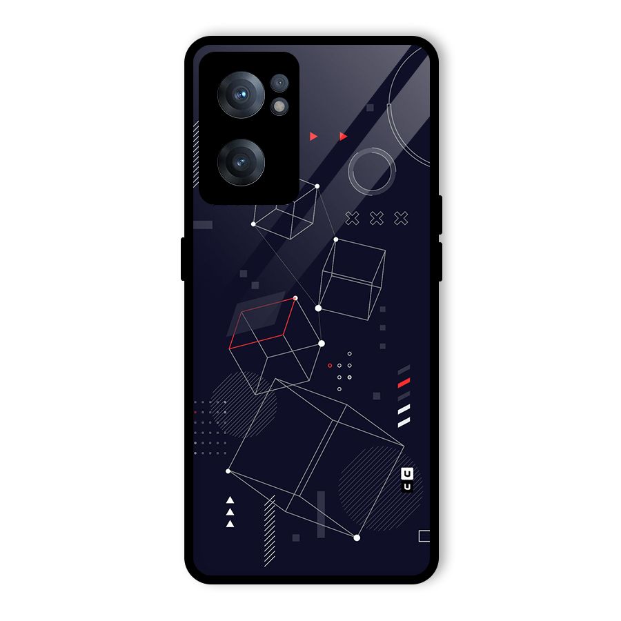 Royal Abstract Shapes Glass Back Case for OnePlus Nord CE 2 5G