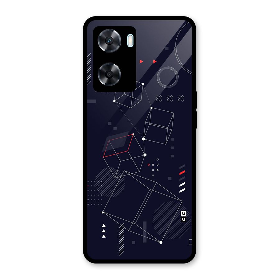 Royal Abstract Shapes Glass Back Case for Oppo A77s