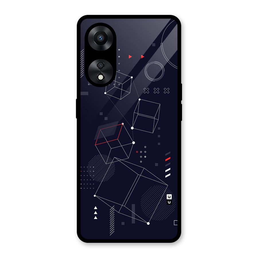 Royal Abstract Shapes Glass Back Case for Oppo A78