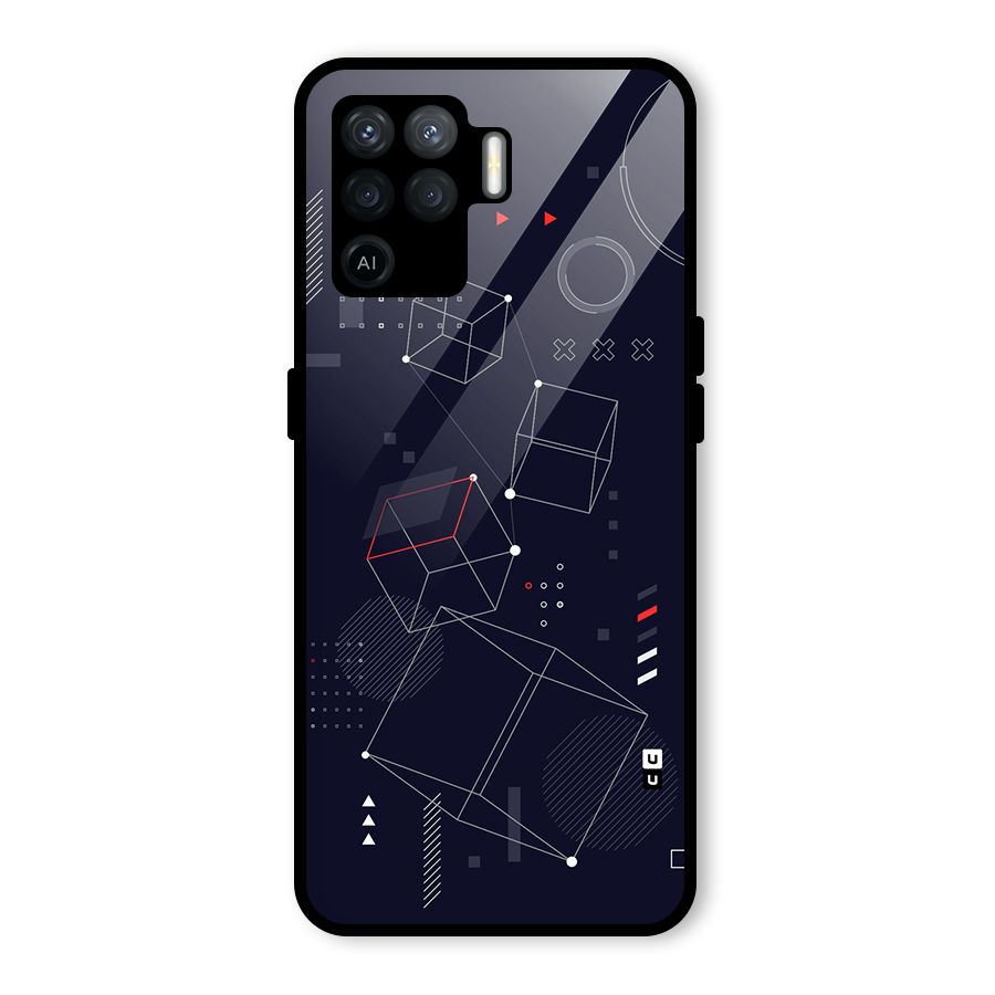 Royal Abstract Shapes Glass Back Case for Oppo F19 Pro