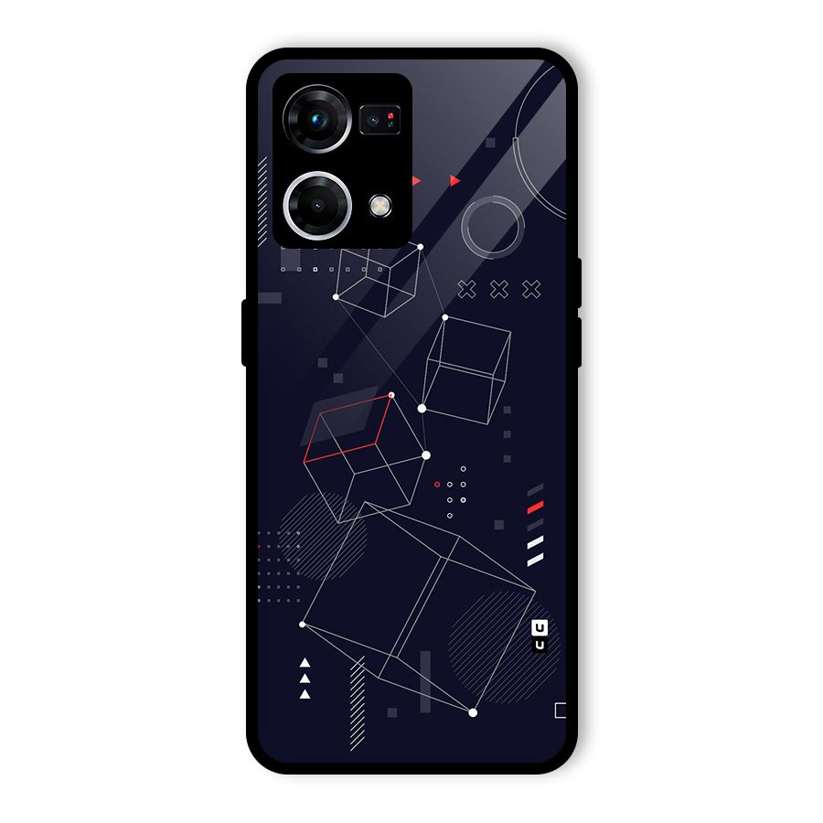 Royal Abstract Shapes Glass Back Case for Oppo F21 Pro 4G