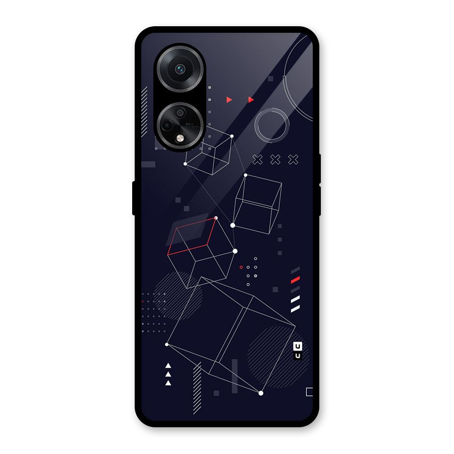 Royal Abstract Shapes Glass Back Case for Oppo F23