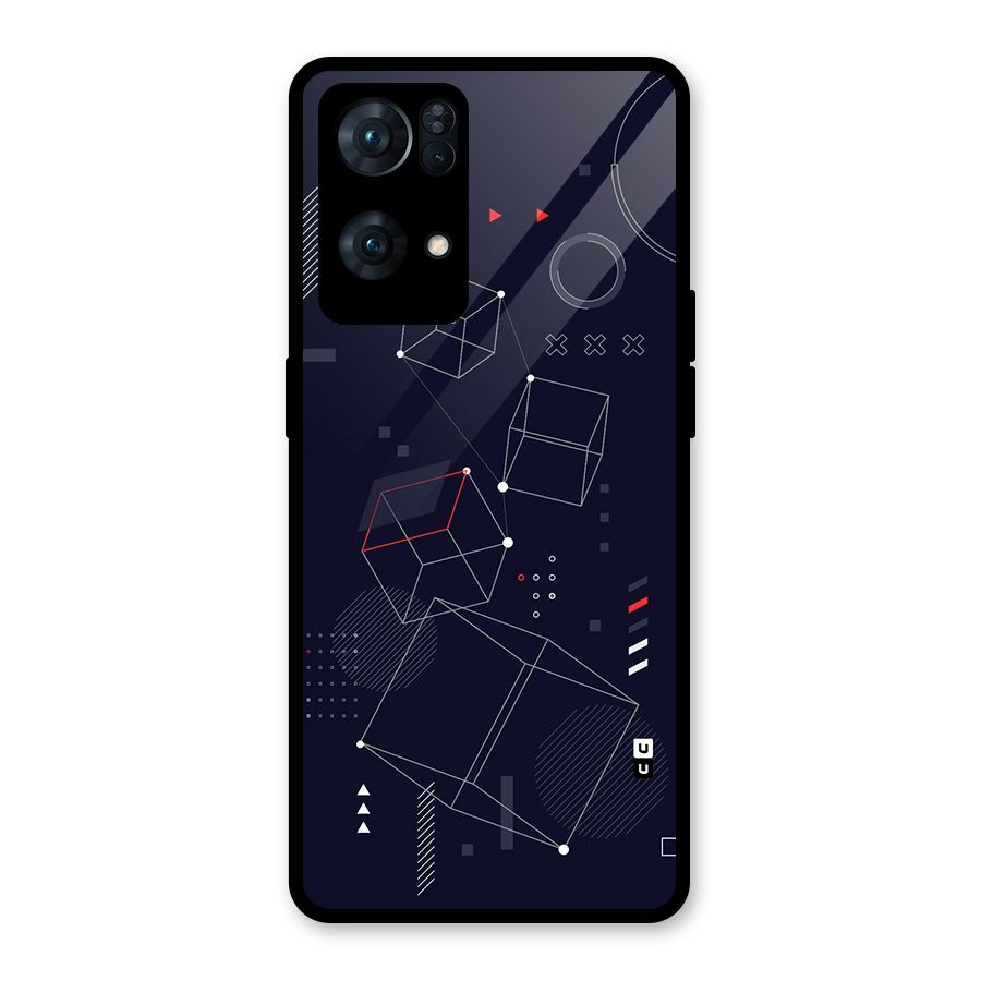 Royal Abstract Shapes Glass Back Case for Oppo Reno7 Pro 5G