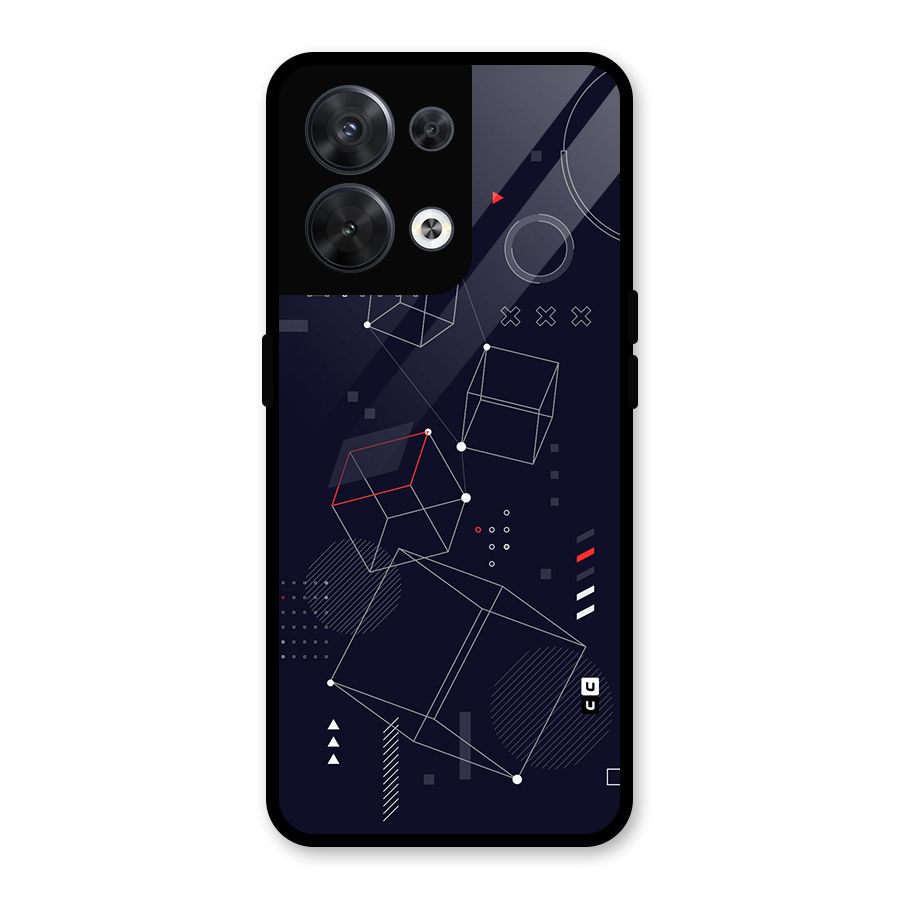 Royal Abstract Shapes Glass Back Case for Oppo Reno8 5G