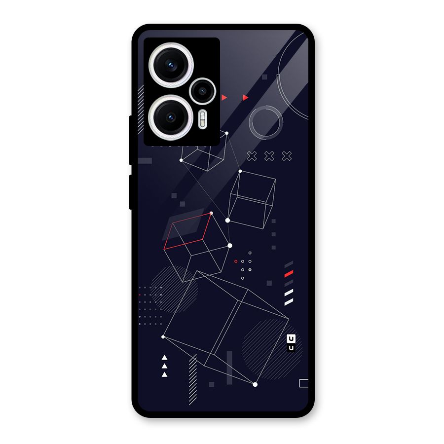 Royal Abstract Shapes Glass Back Case for Poco F5