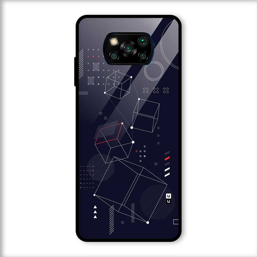 Royal Abstract Shapes Glass Back Case for Poco X3