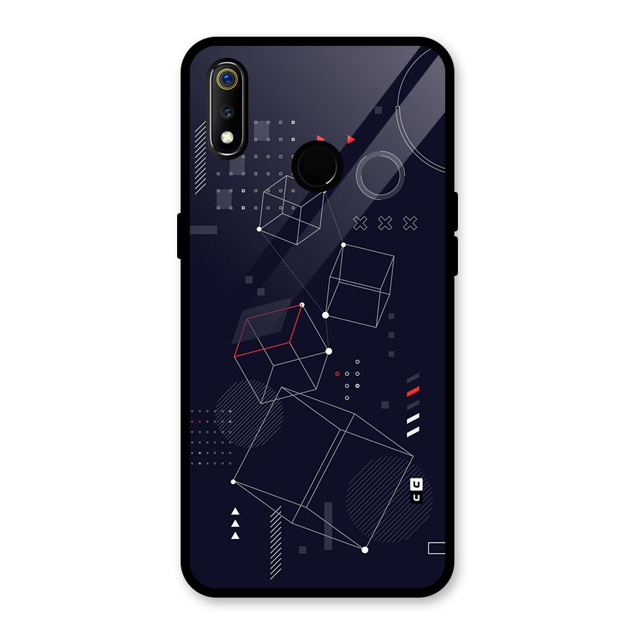 Royal Abstract Shapes Glass Back Case for Realme 3