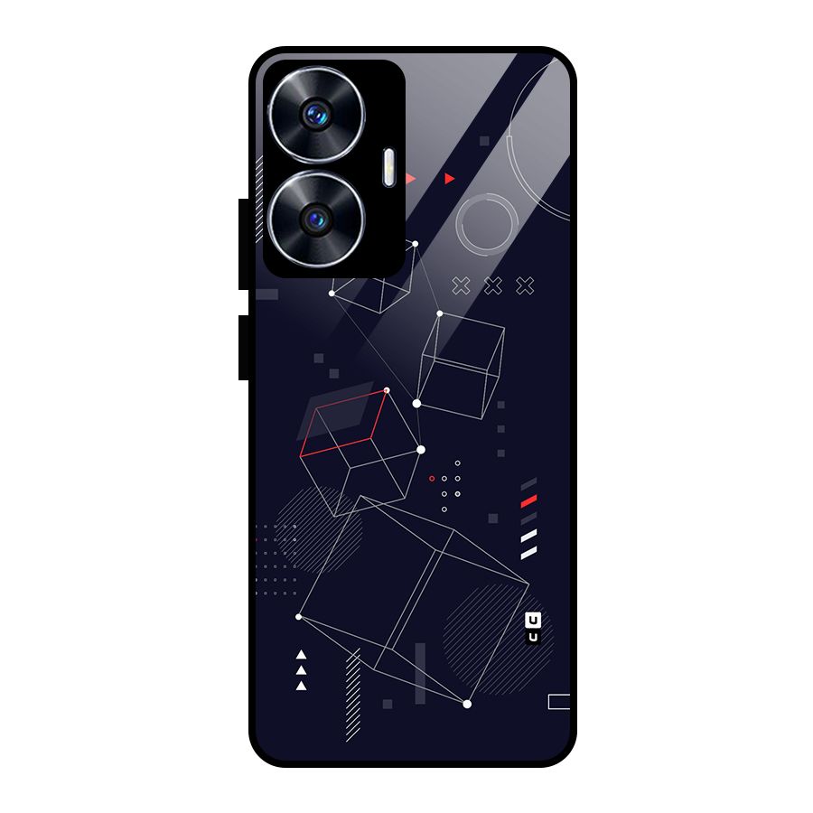 Royal Abstract Shapes Glass Back Case for Realme Narzo N55