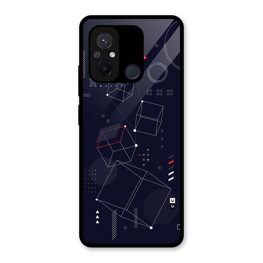 Royal Abstract Shapes Glass Back Case for Redmi 12C