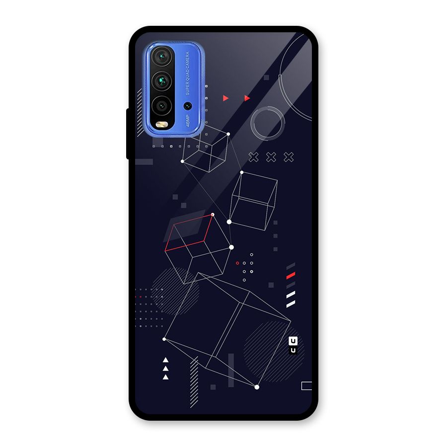 Royal Abstract Shapes Glass Back Case for Redmi 9 Power