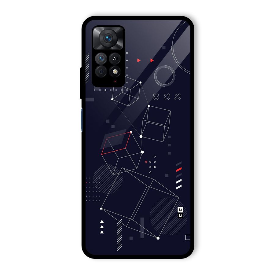 Royal Abstract Shapes Glass Back Case for Redmi Note 11 Pro