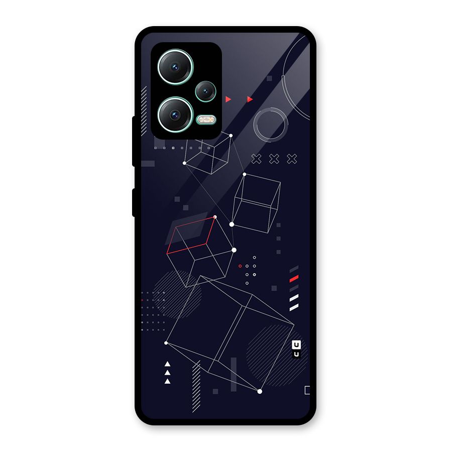 Royal Abstract Shapes Glass Back Case for Redmi Note 12 5G