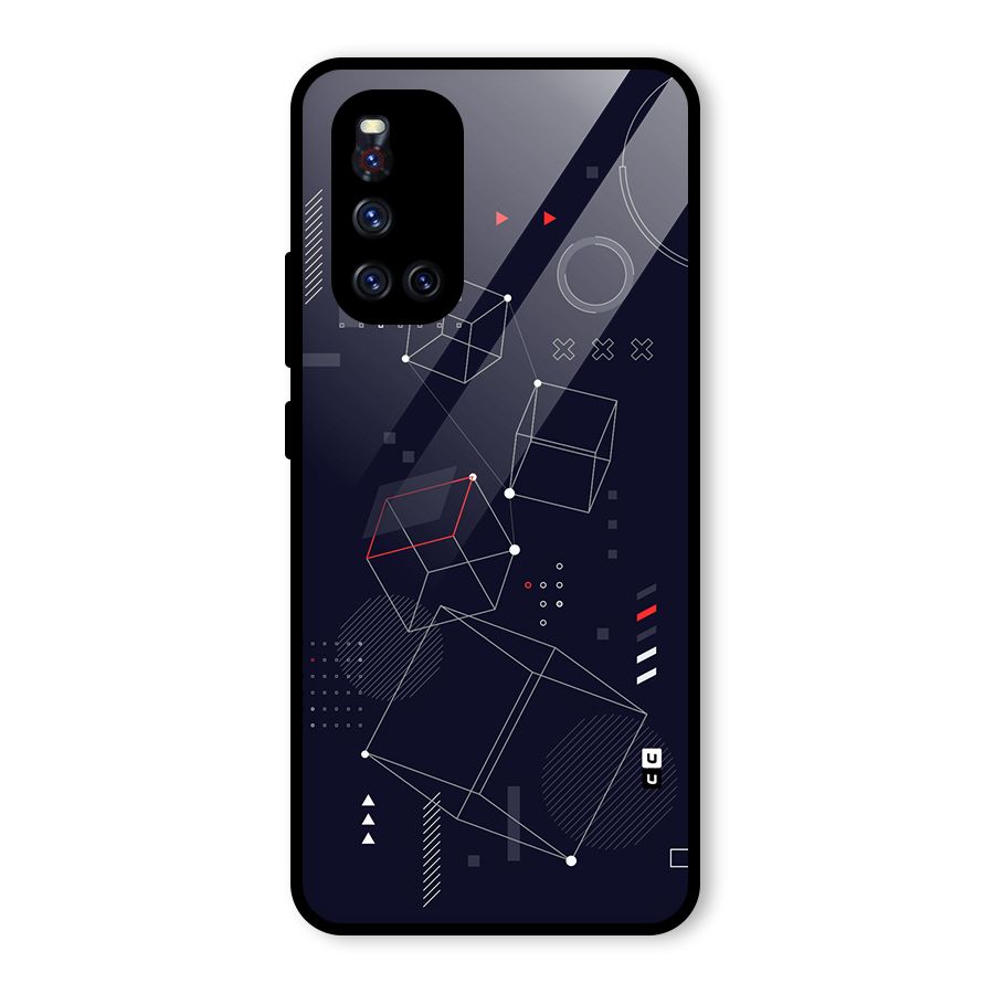 Royal Abstract Shapes Glass Back Case for Vivo V19