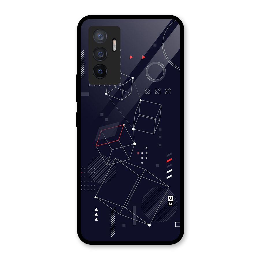 Royal Abstract Shapes Glass Back Case for Vivo V23e